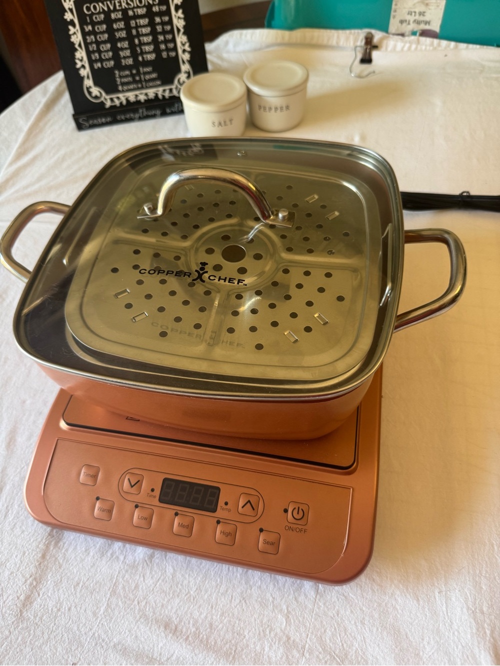 Copper Chef Square Nonstick Skillet with Glass Steamer Lid - Copper